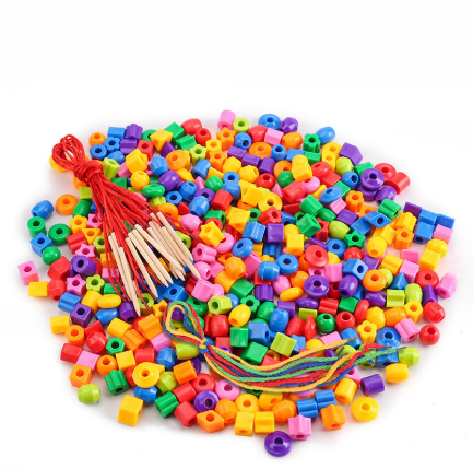 Rainbow Lacing Beads™ – Playful Stringing - Rainbow beads with lace