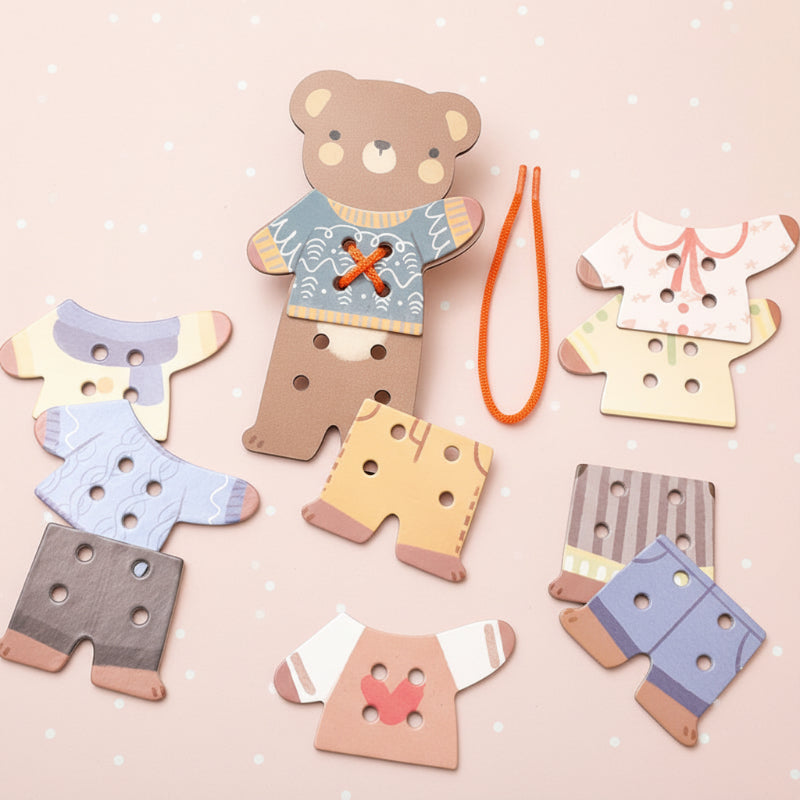 ThreadBear – Cute & Educational – Montessori Threading Toy Bear