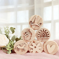 Thumbnail for WoodStamp – Montessori & Creative – Set of 6 Wooden Clay Stamps