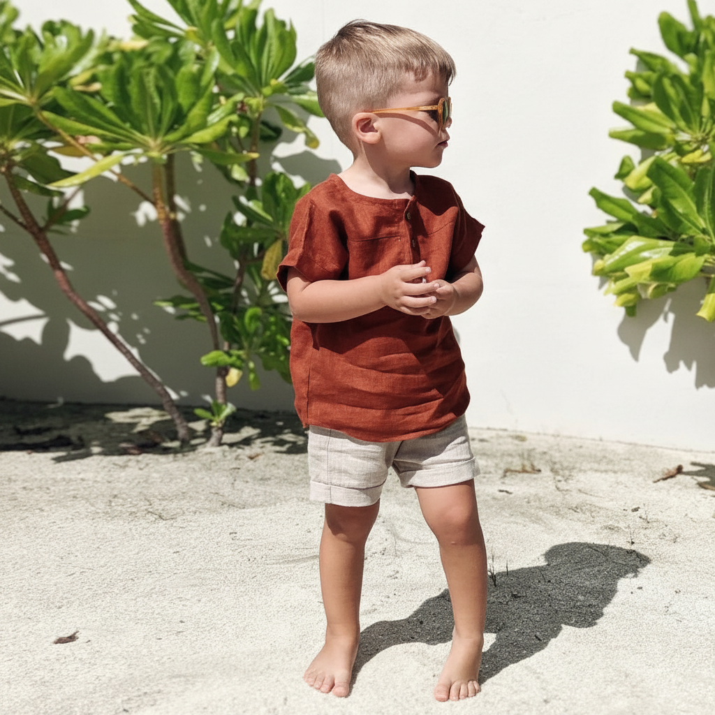 LittleClassic – Elegant & Comfortable – Boys' Linen Shirt with Button Detail