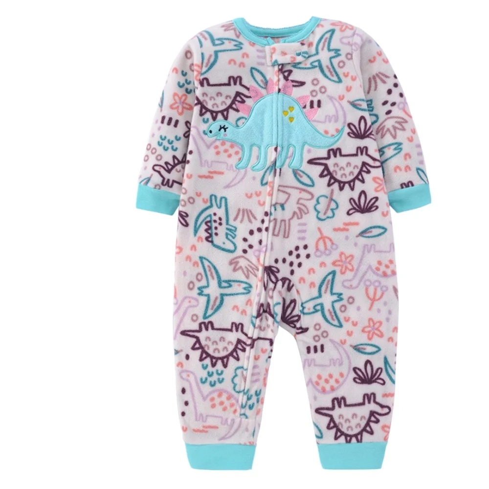 WarmBuddy – Cute & Soft – Fleece Baby Jumpsuit with Cartoon Print