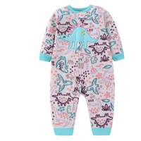 Thumbnail for WarmBuddy – Cute & Soft – Fleece Baby Jumpsuit with Cartoon Print