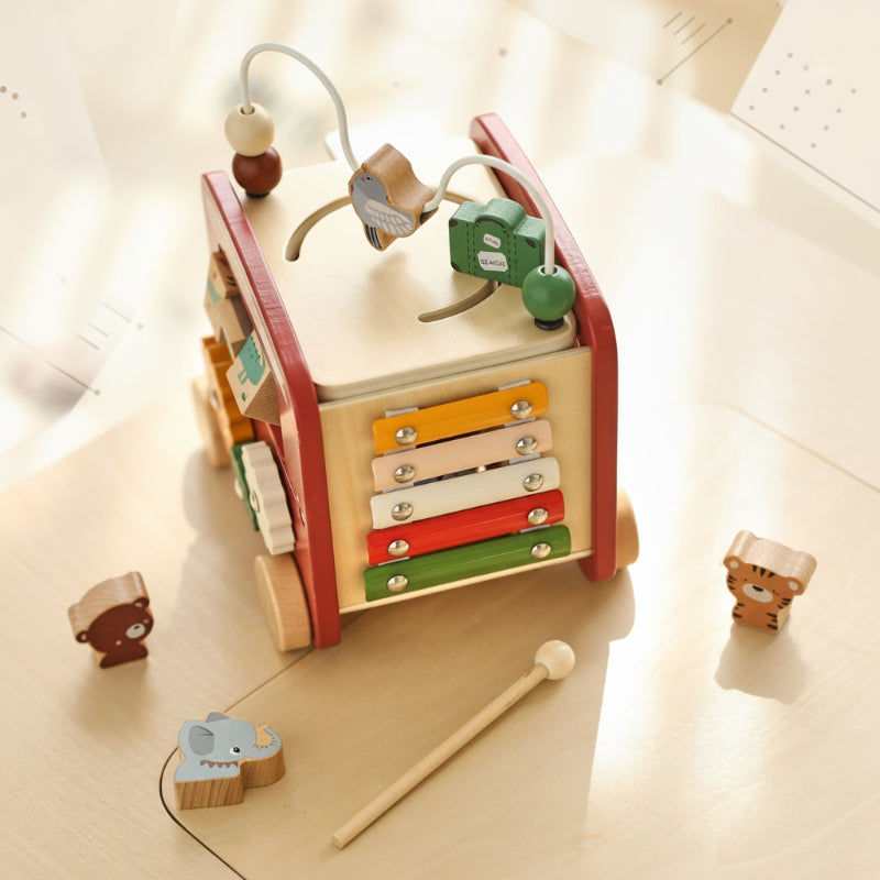 BusyRide – Educational & Versatile – Wooden Montessori Activity Bus