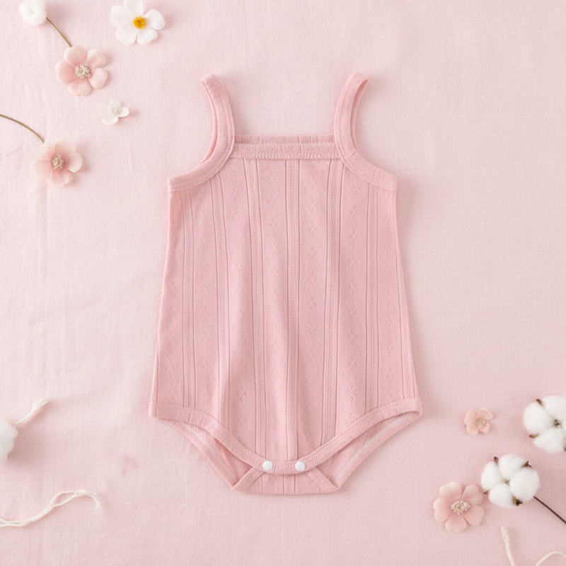 Summer Bodysuit – Lightweight & Comfortable – Knitted Baby Romper