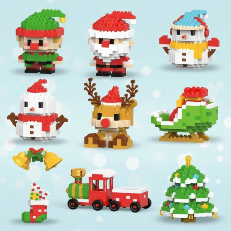 HolidayBlocks – Cheerful & Decorative – Christmas Mini Building Blocks