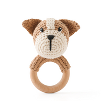 Thumbnail for CuddleRattle – Soft & Playful – Crocheted Baby Rattle with Wooden Ring