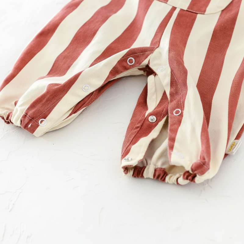 Striped Overall Romper – Soft & Comfort – Kids' Jumpsuit