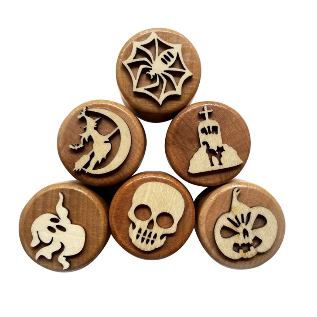 WoodStamp – Montessori & Creative – Set of 6 Wooden Clay Stamps