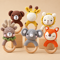 Thumbnail for CuddleRattle – Soft & Playful – Crocheted Baby Rattle with Wooden Ring
