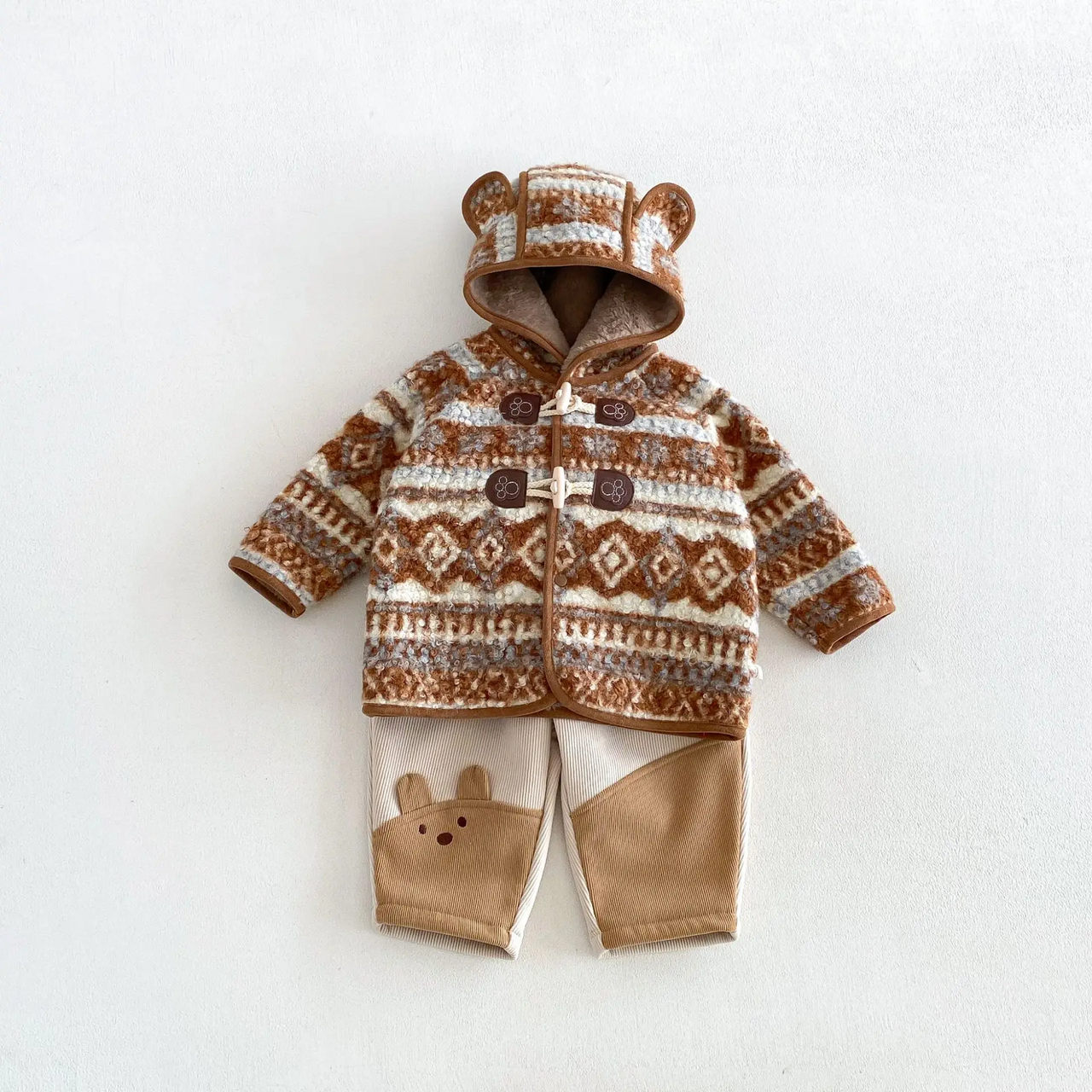 LittleWarm – Cozy & Stylish – Winter Coat with Fair Isle Pattern