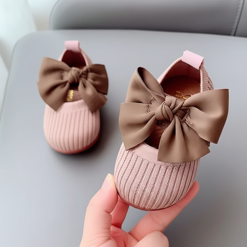 SweetBow – Cute & Practical – Knitted Baby Shoes with a Butterfly Bow