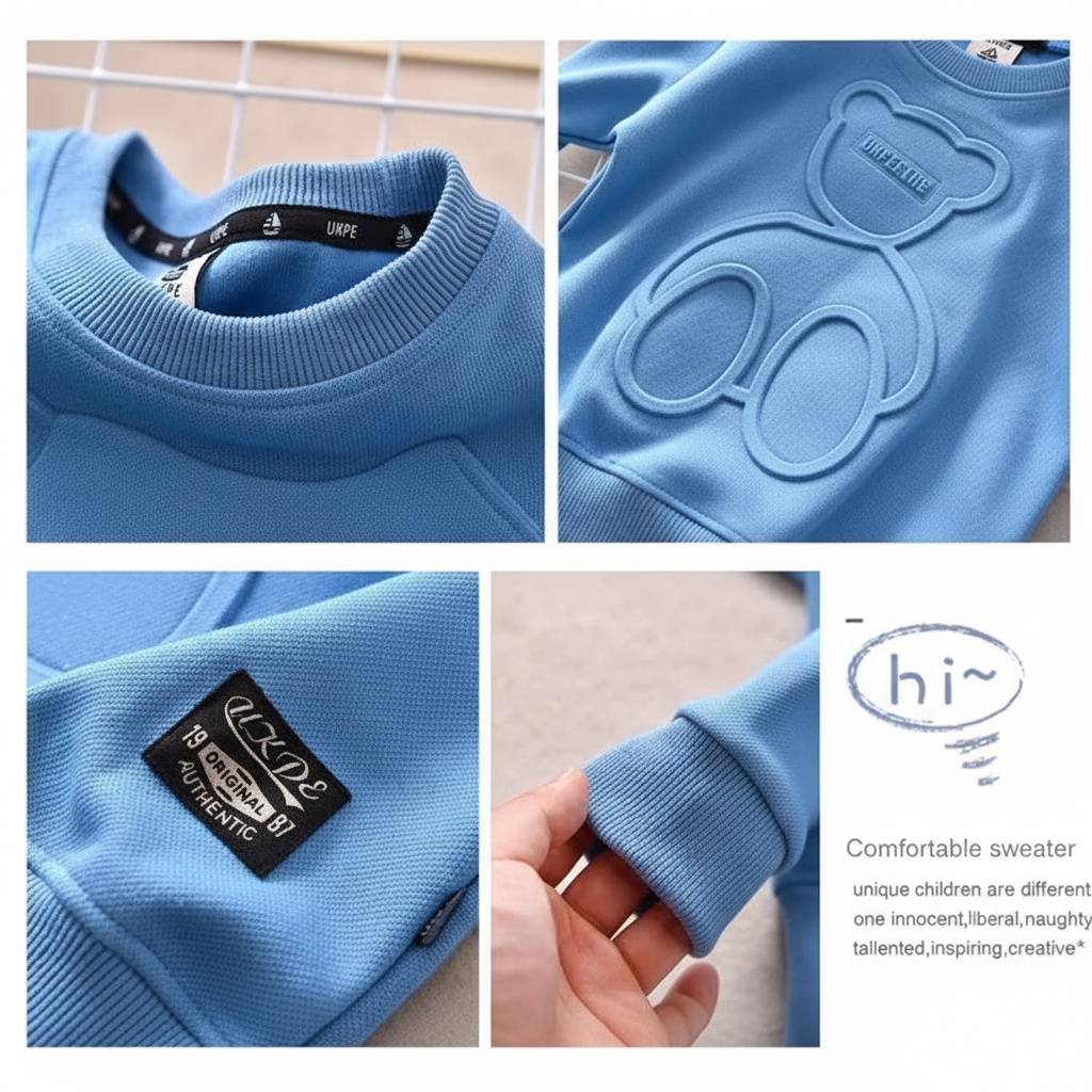 LittleCloud – Comfortable & Cozy – Sweater with 3D Bear Design