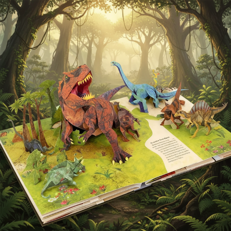 JurassicKids – Exciting & Educational – 3D Dinosaur Encyclopedia Pop-Up Book