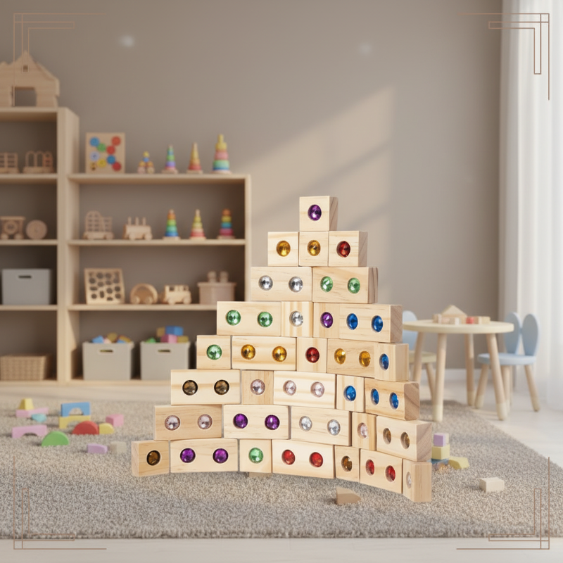 Rainbow Gem Stacking Blocks – Creative & Educational – Wooden Stacking Blocks Set