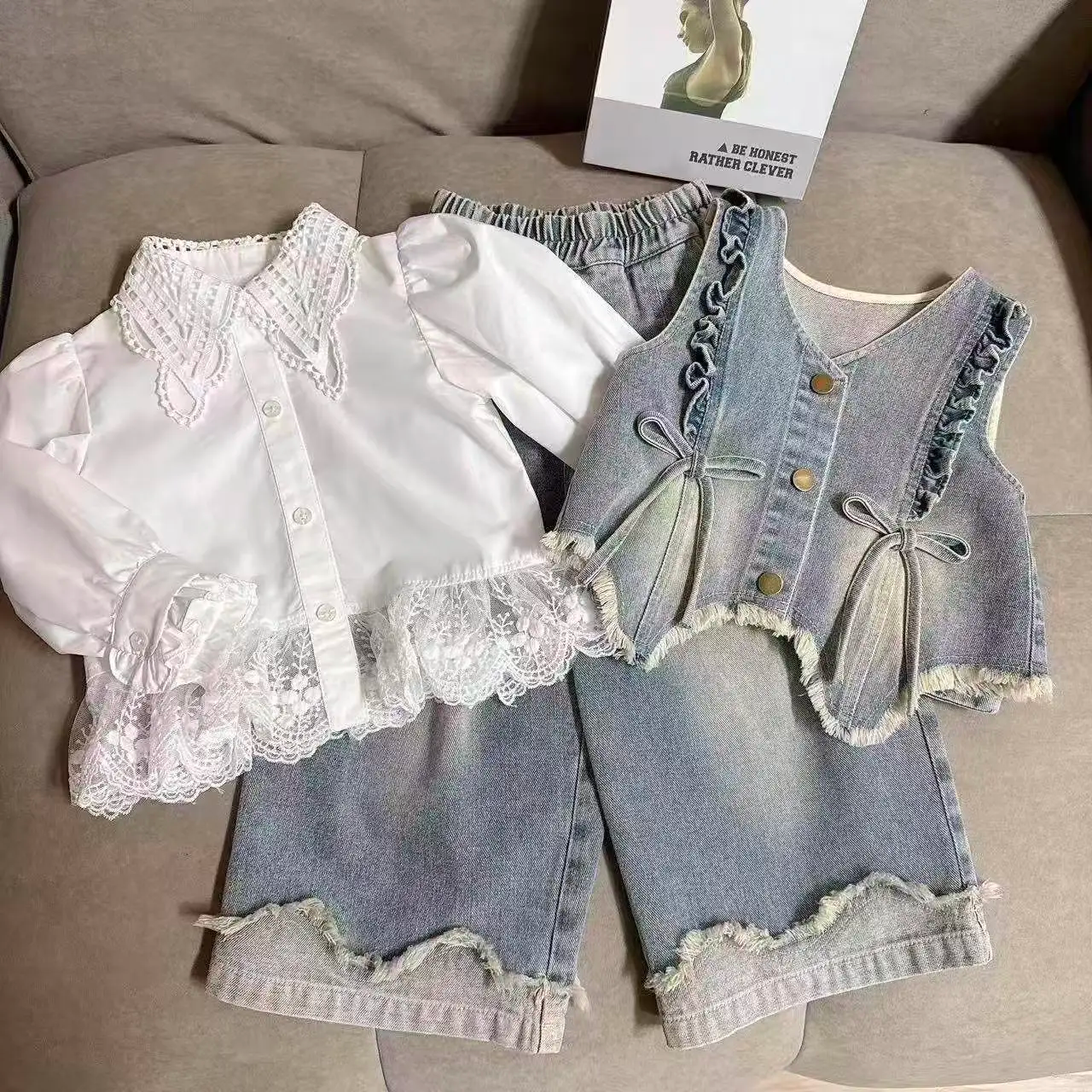 DenimBelle – Trendy & Cute – 3-Piece Kids' Set in Denim