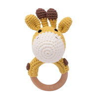 Thumbnail for CuddleRattle – Soft & Playful – Crocheted Baby Rattle with Wooden Ring
