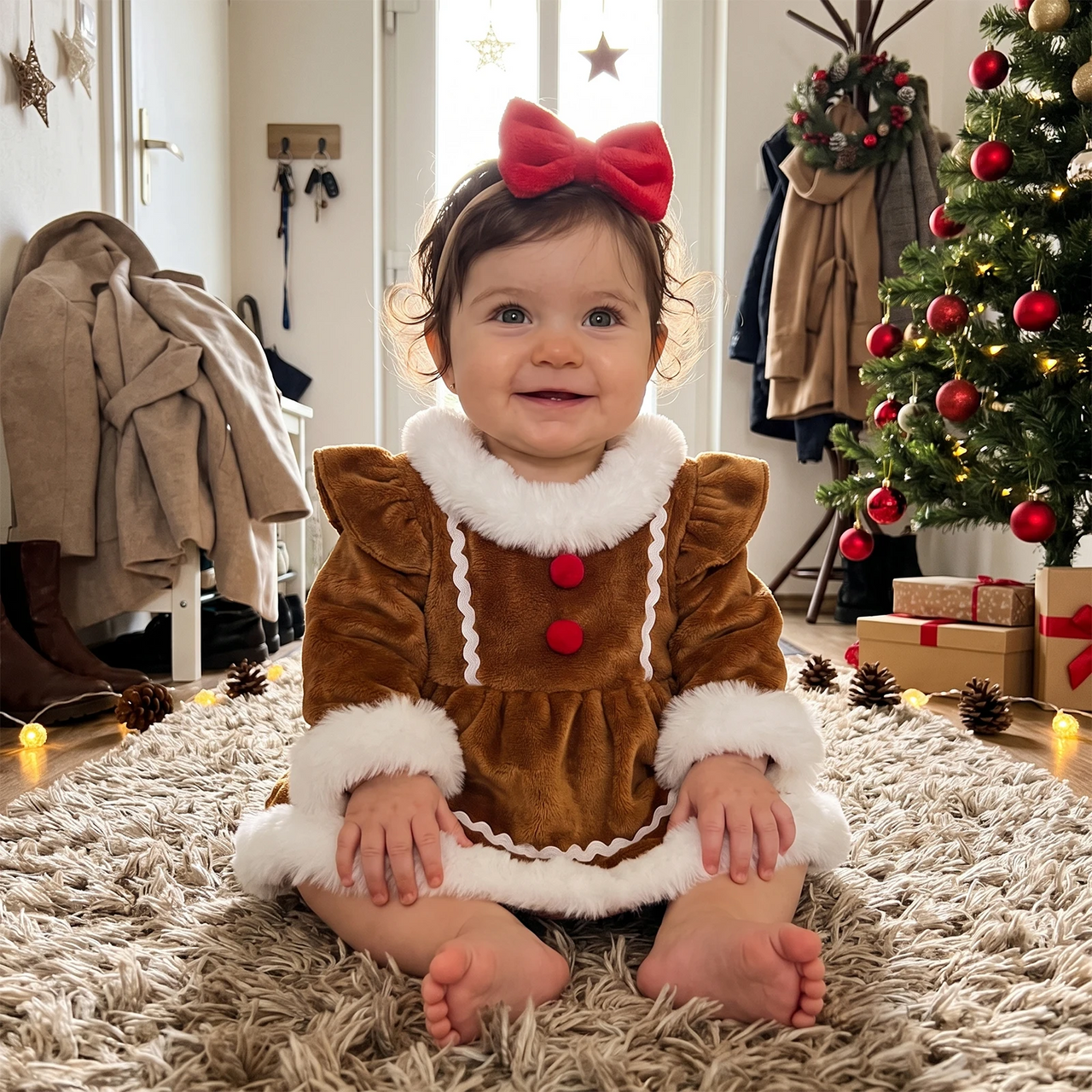 LittleGinger – Cozy & Festive – Baby Christmas Jumpsuit with Hairband