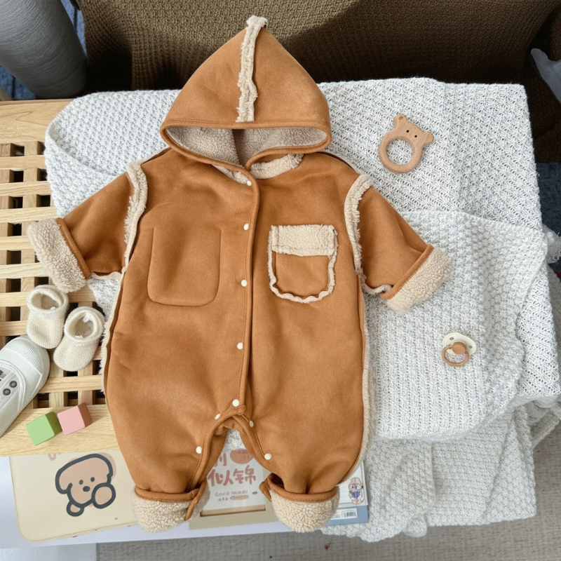 CozyNest – Cozy & Stylish – Thick Winter Romper with Hood