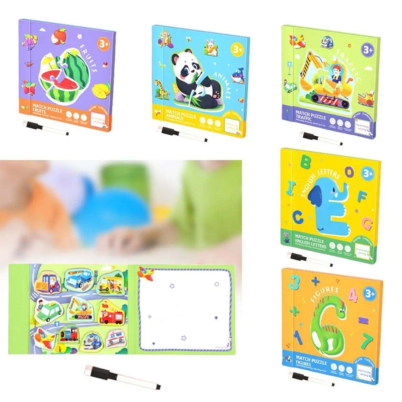 SmartMatch – Fun & Educational – Magnetic 2-in-1 Drawing and Puzzle Book