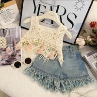 Thumbnail for MiniChic – Stylish & Comfortable – Set with a boho top and denim shorts