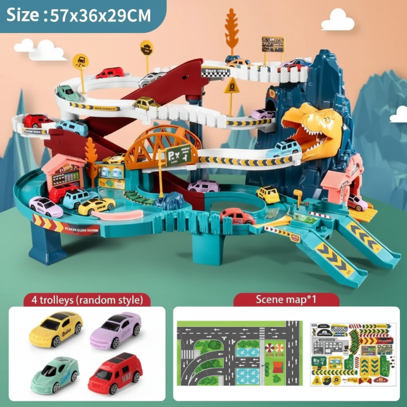 JurassicRun – Cool & Educational – Dino Race Track with Cars