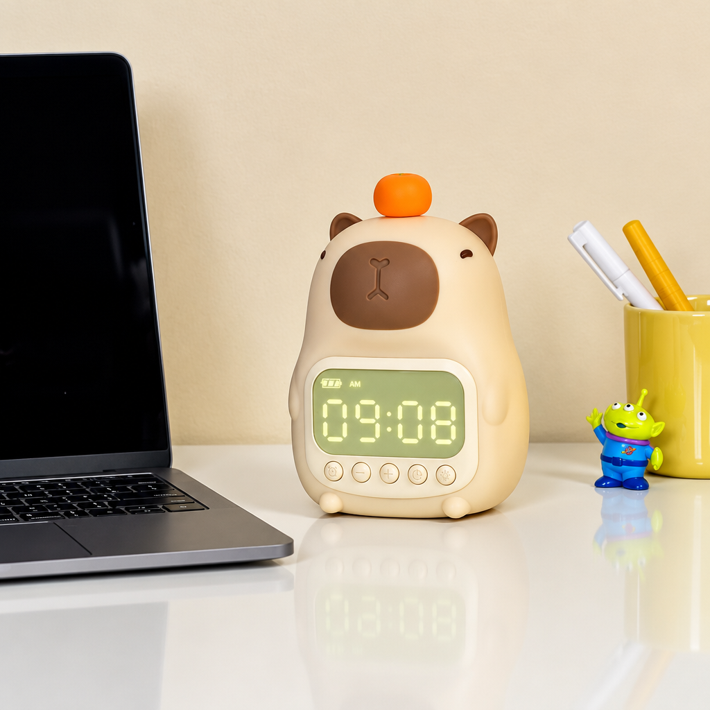 CappyClock – Cute & Multifunctional – Digital Kids' Alarm Clock with Night Light