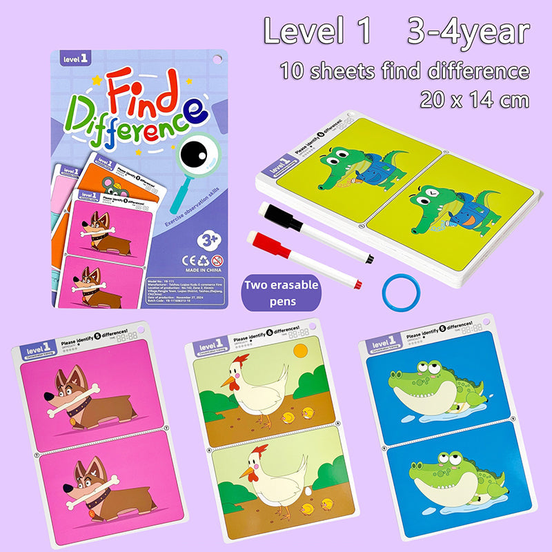 Spot the Difference Game – Concentration & Learning – Card Game