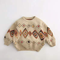 Thumbnail for LittleRetro – Warm & Stylish – Knitted Children's Sweater with Diamond Pattern