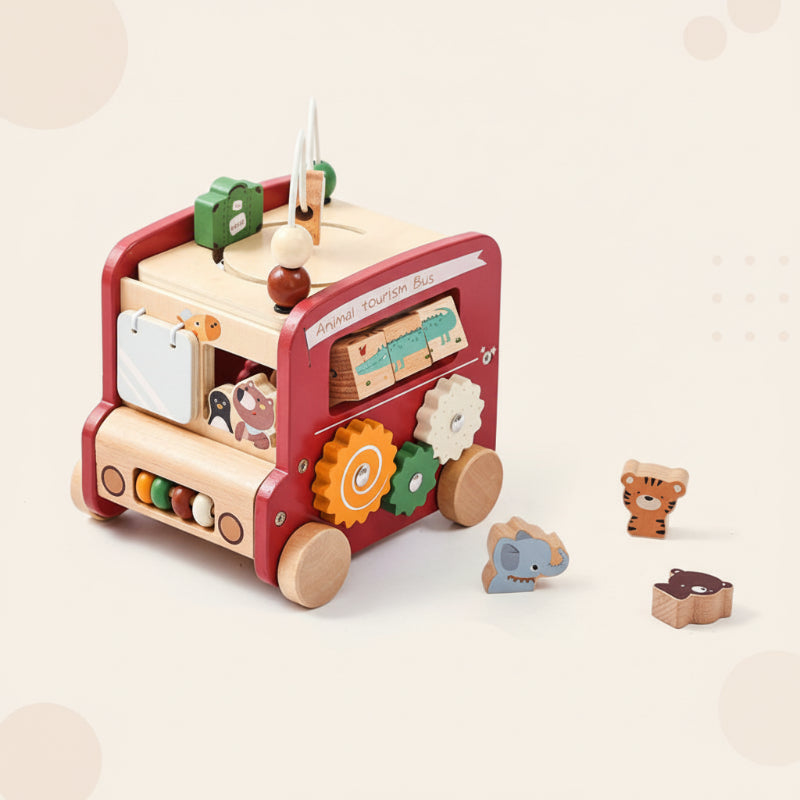 BusyRide – Educational & Versatile – Wooden Montessori Activity Bus