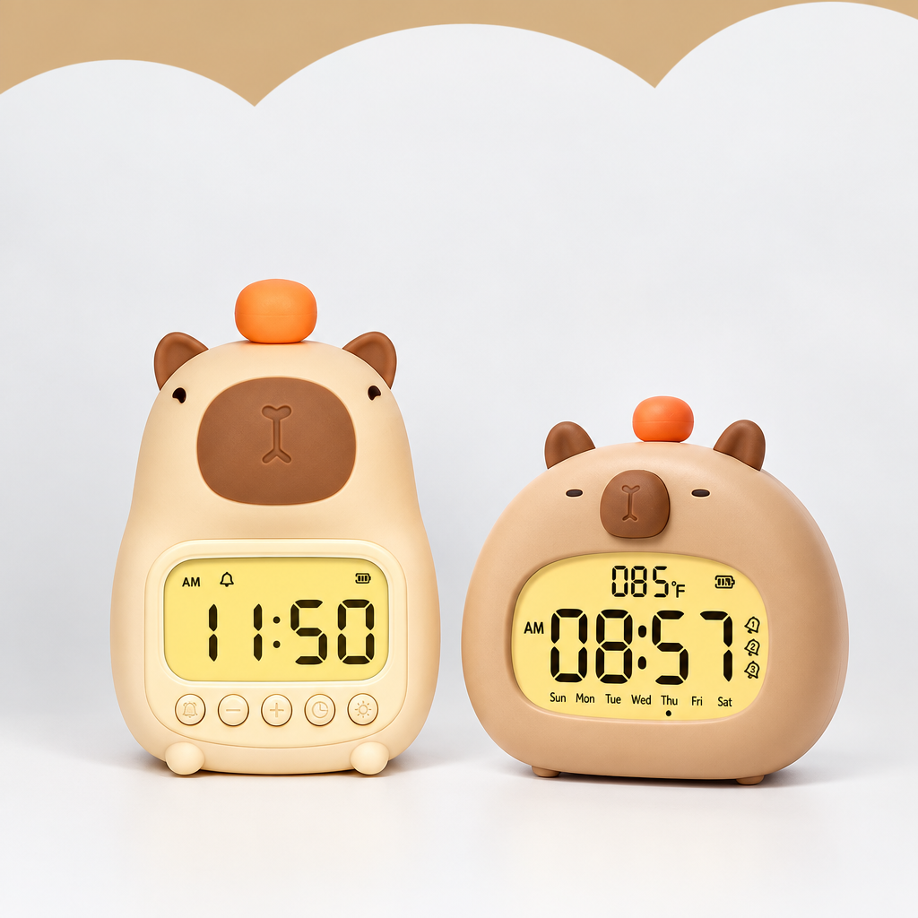 CappyClock – Cute & Multifunctional – Digital Kids' Alarm Clock with Night Light