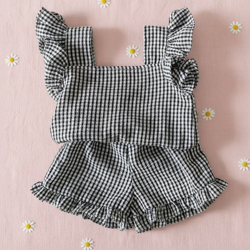Girls Ruffle Tee – Light & Cute – Children's Clothing Set