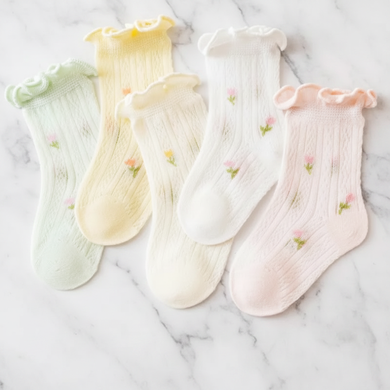 HappyToes – Colorful & Cute – Baby Socks (Set of 5)