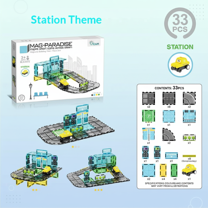 Magnetic Road Blocks – Creative & Educational – Magnetic Roads Building Set