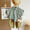 LittleGent – Trendy & Casual – Boys' Set with Checkered Shirt and Shorts