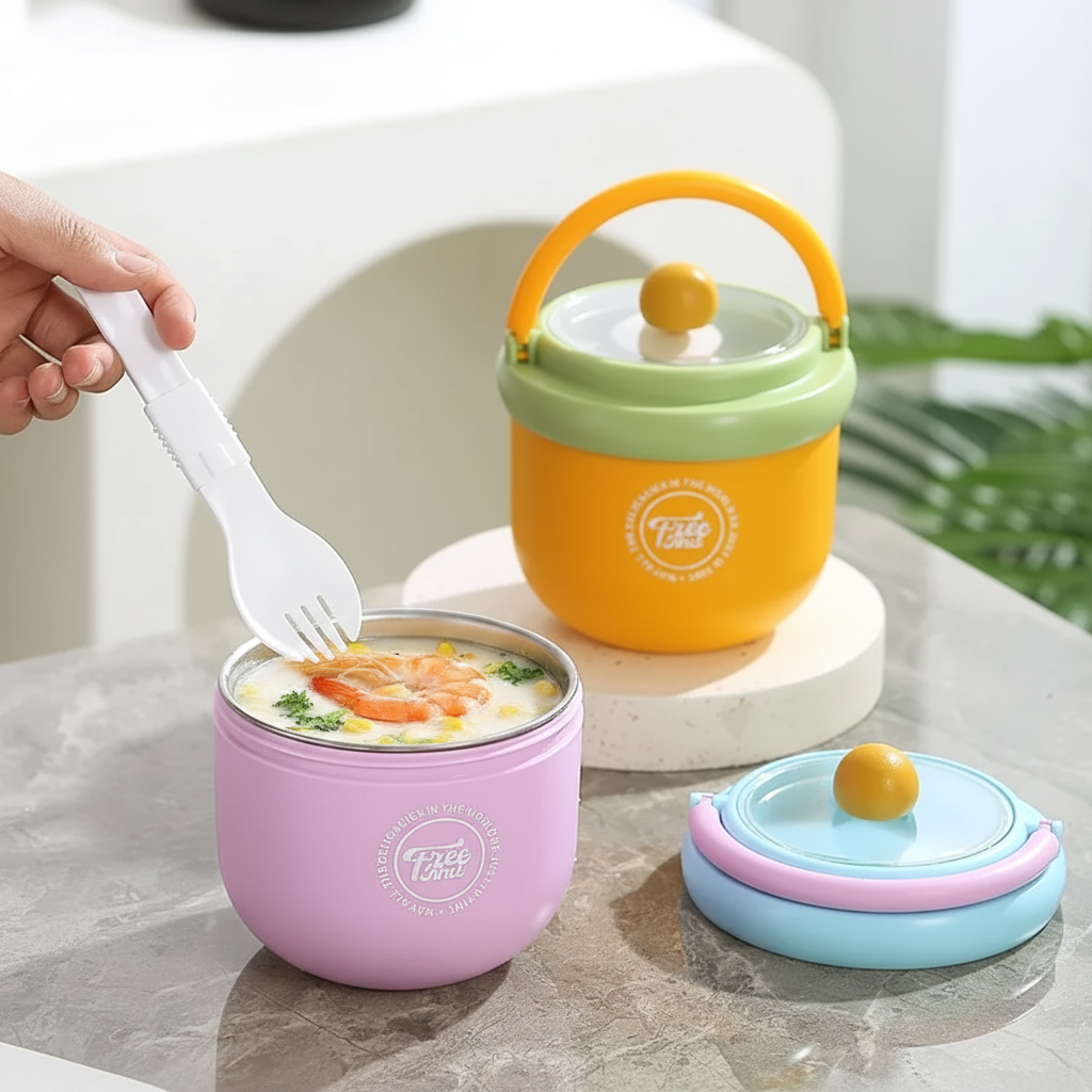 MealMate – Practical & Insulated – Stainless Steel Lunch Bowl with Spoon