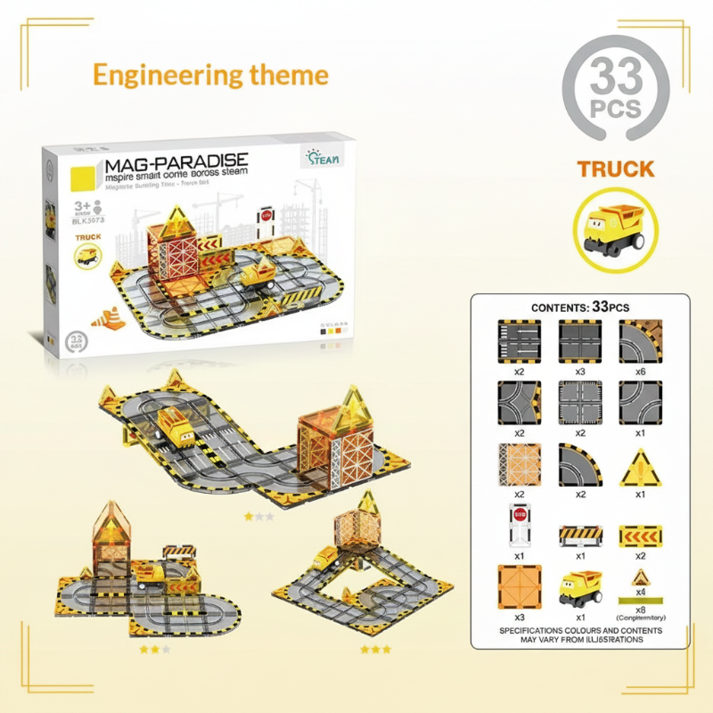 Magnetic Road Blocks – Creative & Educational – Magnetic Roads Building Set