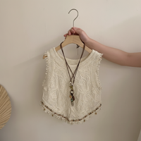 Thumbnail for TinyTrends – Boho Chic & Cute – Crocheted Top with Checkered Skirt