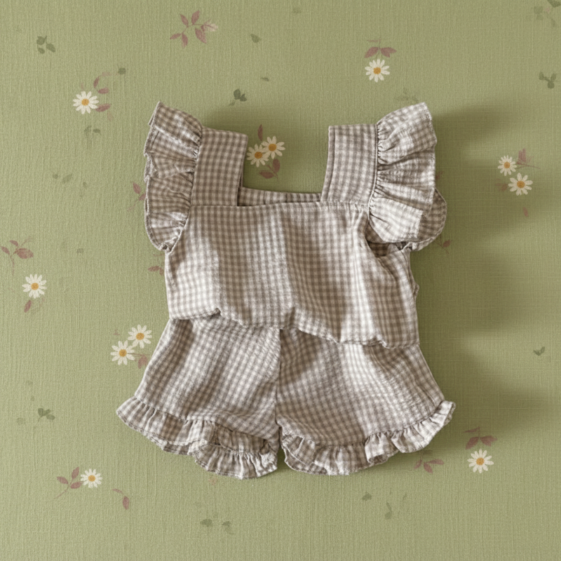 Girls Ruffle Tee – Light & Cute – Children's Clothing Set