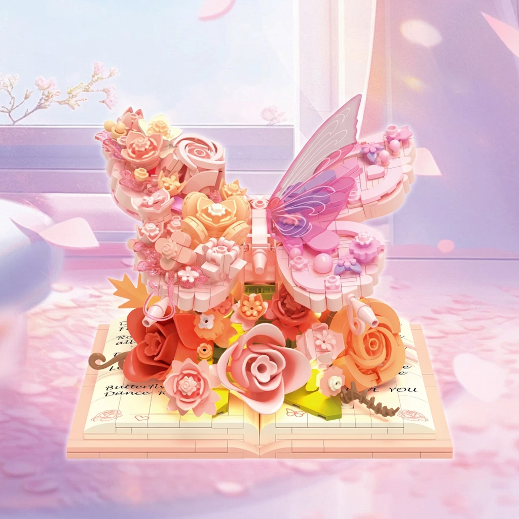 BloomBook – Romantic & Creative – 3D Flower Book with Roses and Butterflies