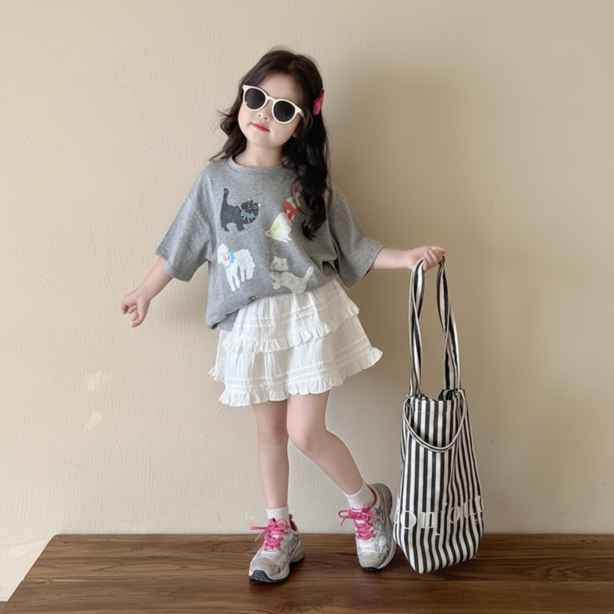 CatFun – Casual & Playful – Cat Print Oversized T-shirt