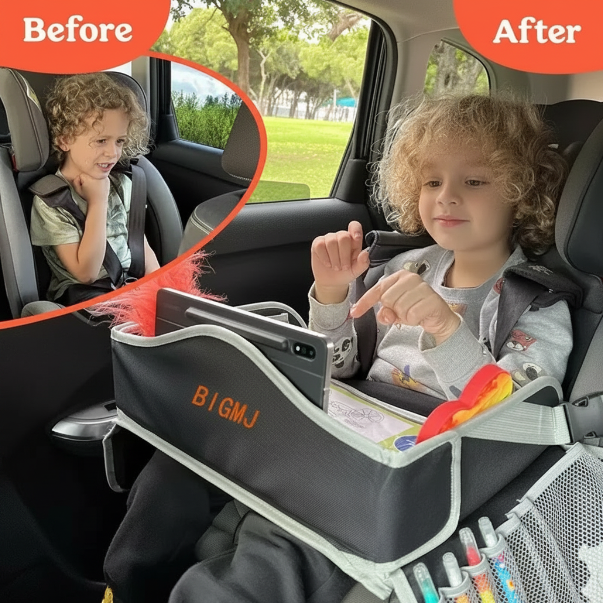 TravelBuddy – Car & Essentials – Foldable Travel Tray for Kids