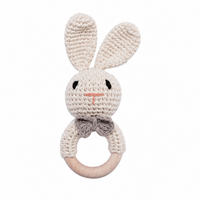Thumbnail for CuddleRattle – Soft & Playful – Crocheted Baby Rattle with Wooden Ring