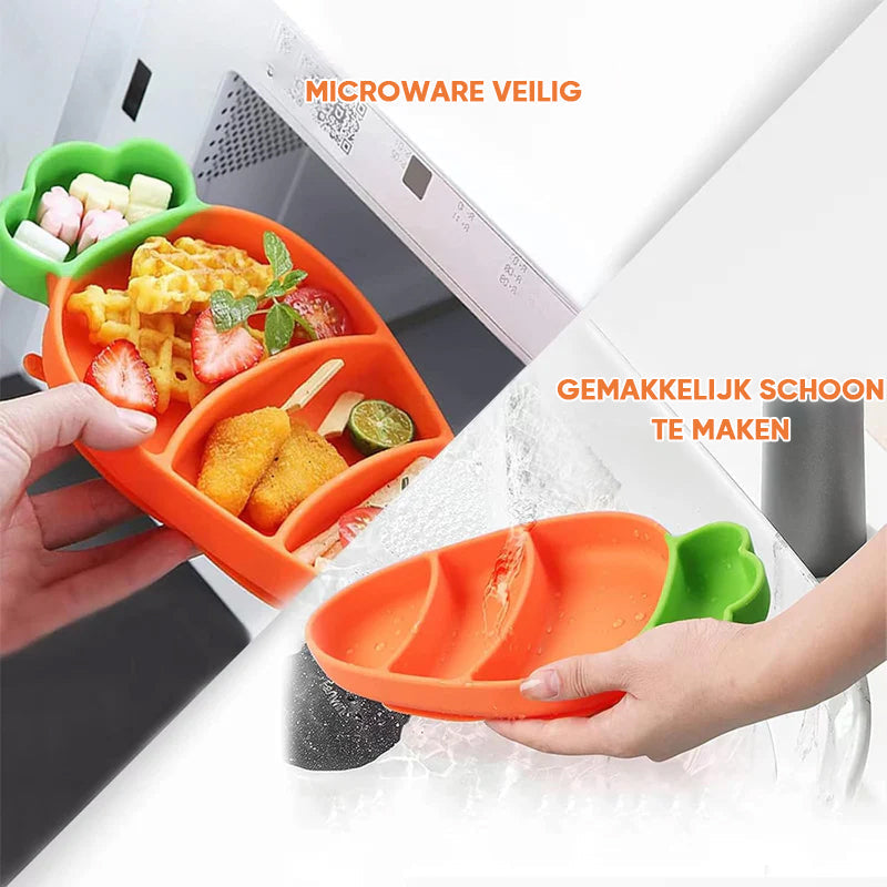MiniMeal – Safe & Non-Slip – Silicone Toddler Plate Set with Cutlery