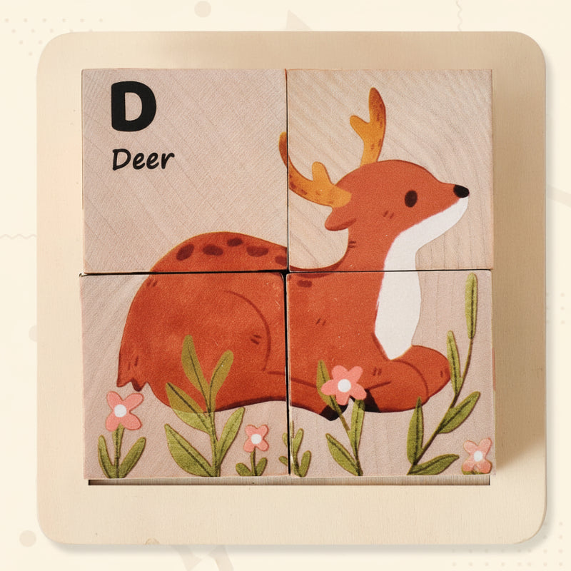 WoodMind – Creative & Educational – 6-in-1 Montessori Animal Wooden Puzzle