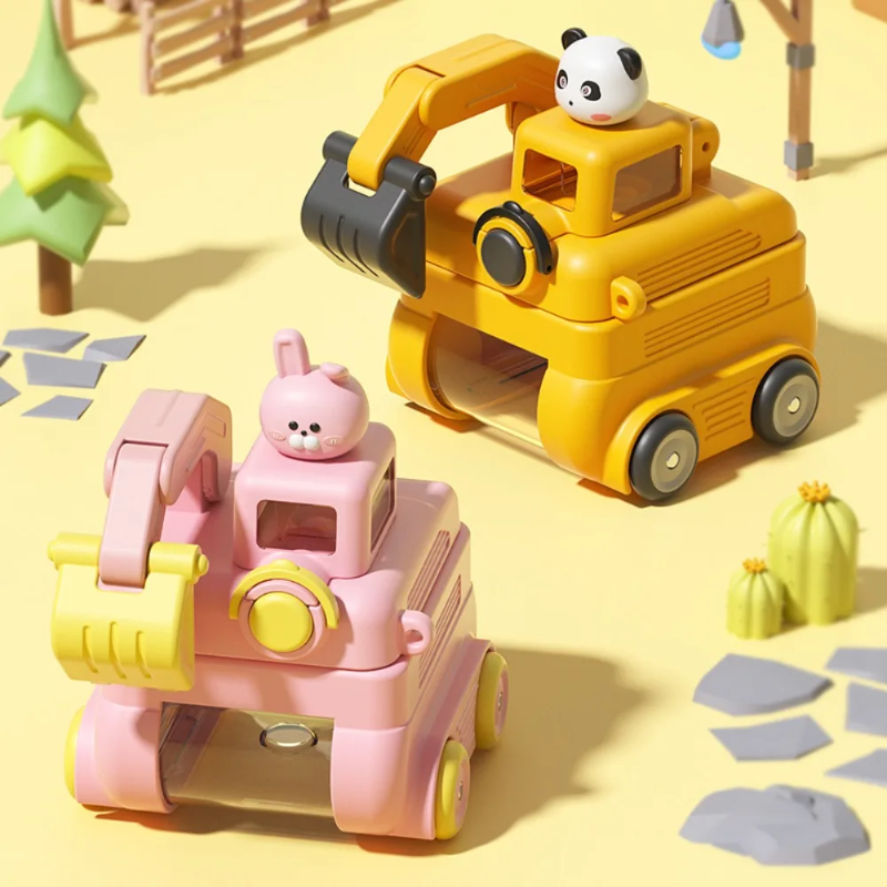 TinyExcavators – Unique & Functional – Excavator Water Bottle with Straw
