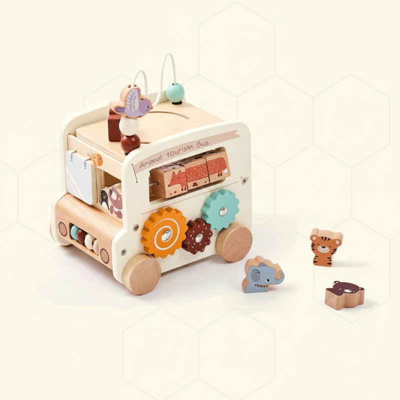 BusyRide – Educational & Versatile – Wooden Montessori Activity Bus