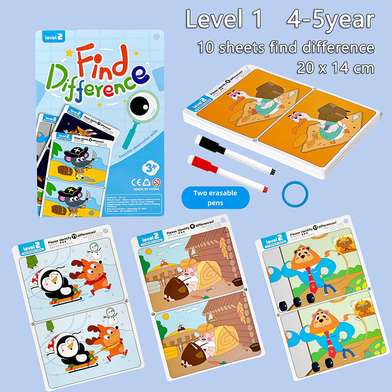 Spot the Difference Game – Concentration & Learning – Card Game