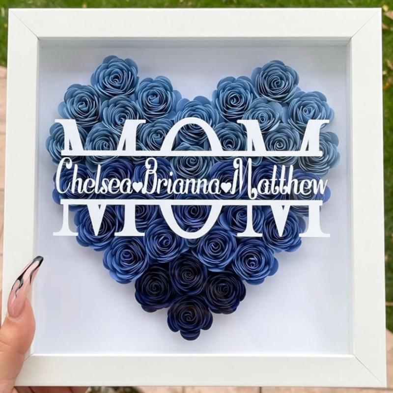 Personalized Rose Shadow Box – Unique Mother's Day Gift – Personalized Rose Shadow Box
