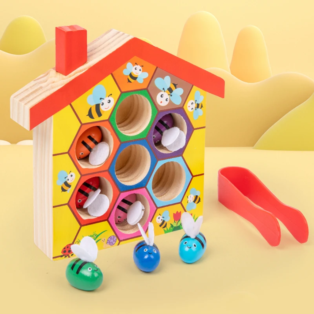 HoneyHive – Montessori & Educational – Wooden Bee Sorting Game