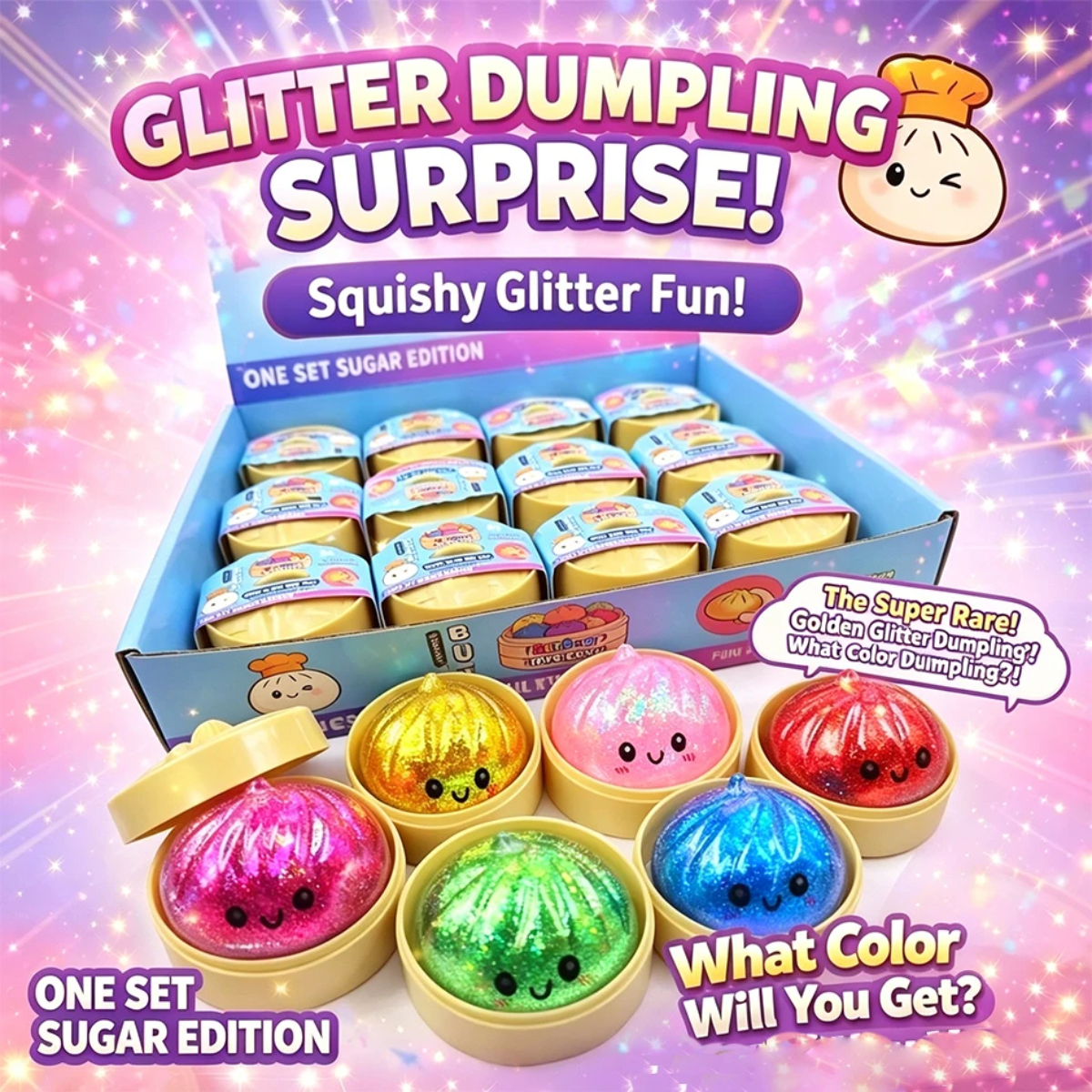 FunSquish – Colorful & Glitter Fun – Glitter Squishy Dumplings